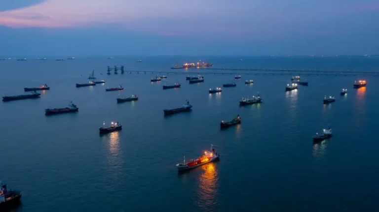aerial view oil and gas tanker ship