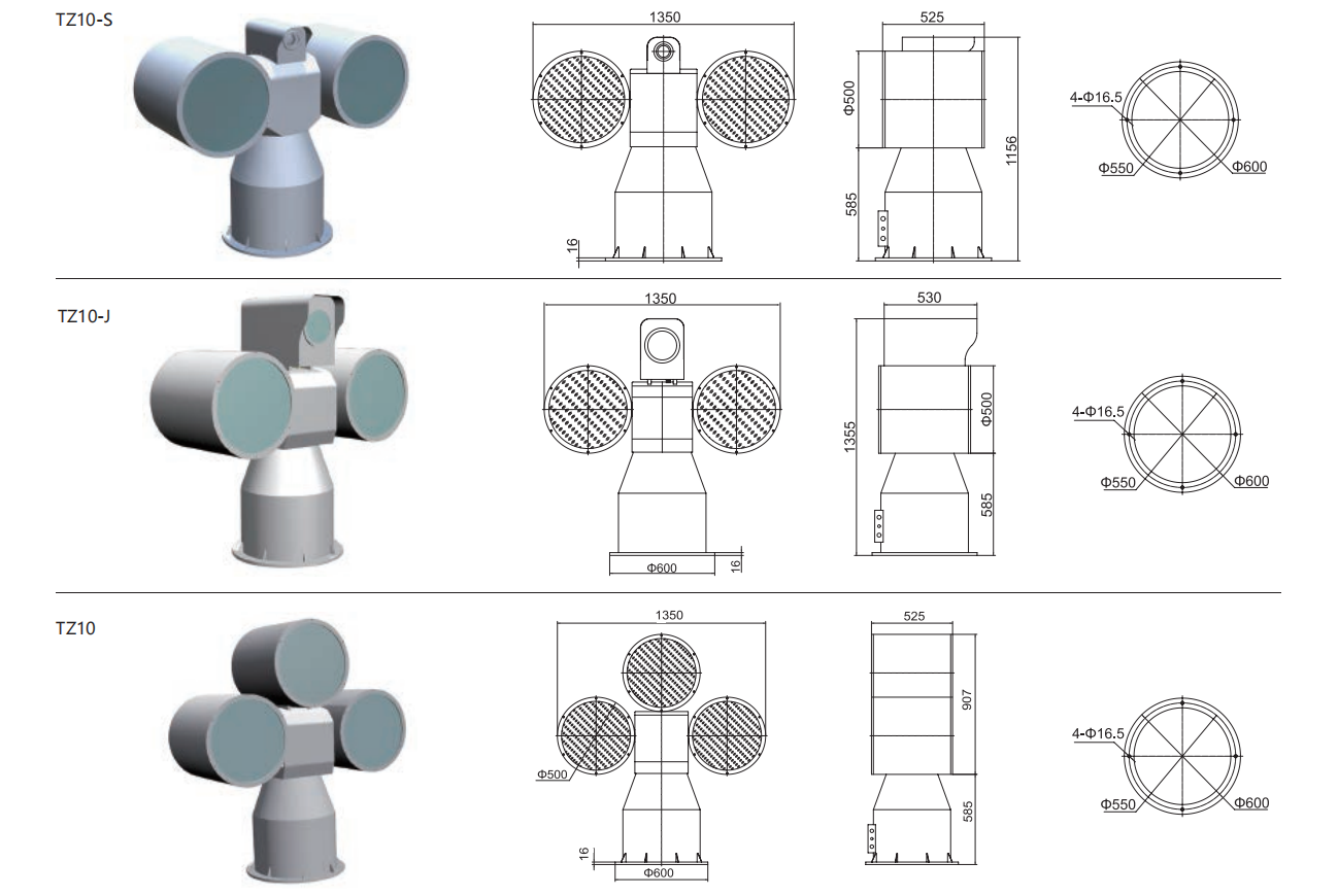 TZ10 4000W 6000W Marine LED Remote Control Search Light
