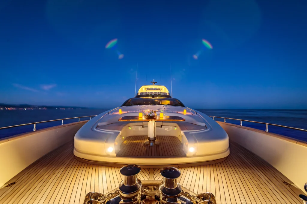 Beautiful shot from the yacht of the sea