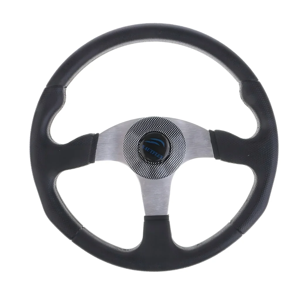 Bozhou PU foam cover boat steering wheel for yacht Black